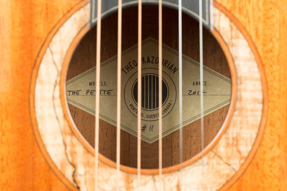 detail sound hole sticker Parlor Guitar | Kazourian Luthier Montréal