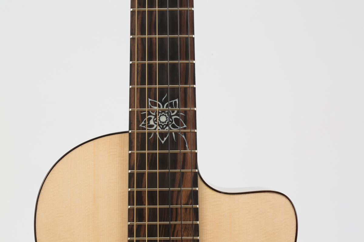 detail mast Gypsy Parlor Guitar | Kazourian Luthier